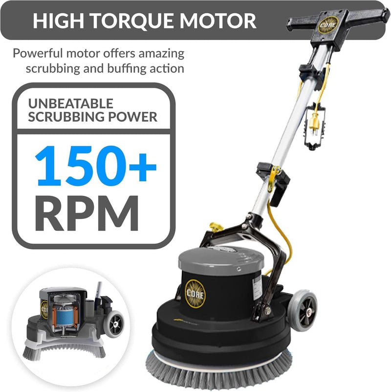 Prolux PLC13L 13" Heavy Duty Commercial Polisher Floor Buffer Machine Scrubber and 5 Pads
