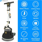 Prolux PLC15 15" Heavy Duty Single Pad Commercial Polisher Floor Buffer Machine Scrubber