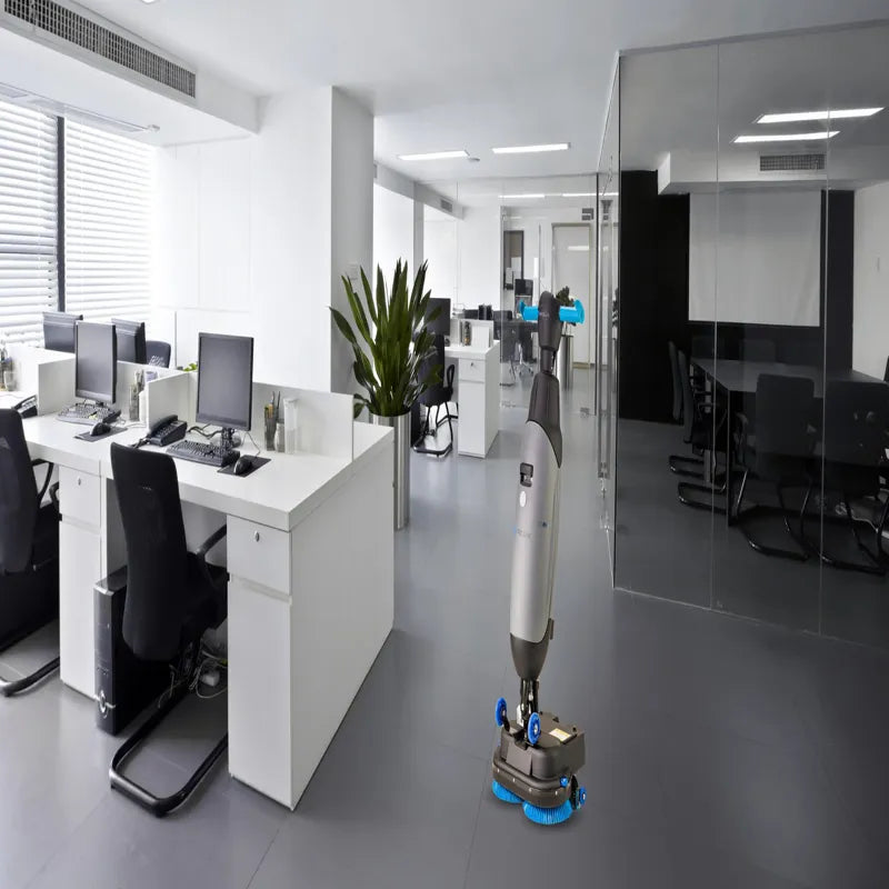 Prolux PLCC430BN cordless floor cleaner in modern office.