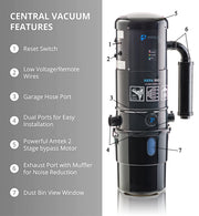 Prolux PLCCV12K Complete Central Vacuum Unit System with Prolux Electric Hose Power Nozzle Kit