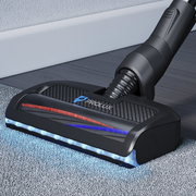 Prolux PLCX8E Backpack Vacuum Canister electric powerhead on carpet with led lights.