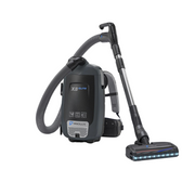 Prolux PLCX8E Backpack Vacuum Canister front view with hose and powerhead.