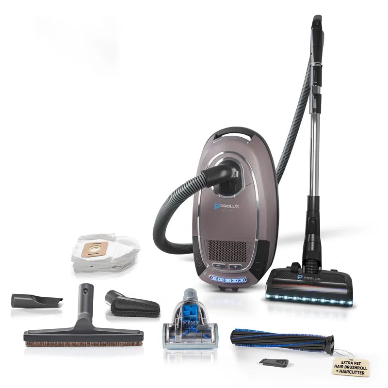 Prolux QX60 Pet Bagged Canister Vacuum complete set with tools.