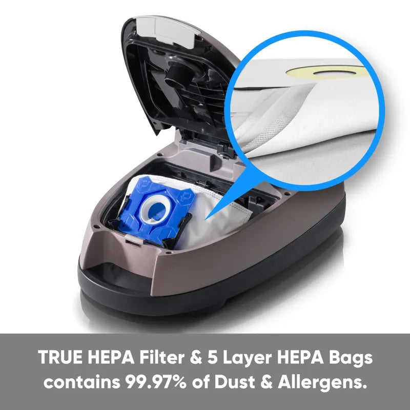 Prolux QX60 Pet Bagged Canister Vacuum hepa filtration closeup.