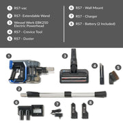 Prolux RS7 PET Cordless Handheld Stick Vacuum accessories list.