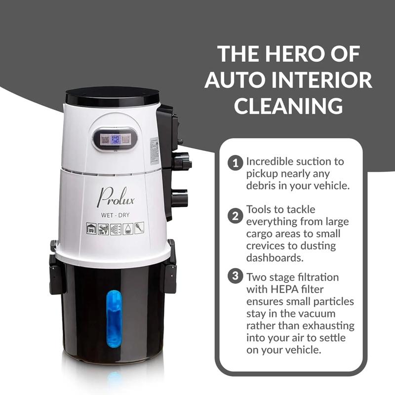 Prolux Wet Dry Garage Vacuum auto interior cleaning.