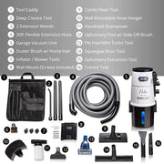 Prolux Wet Dry Garage Vacuum complete accessory kit.