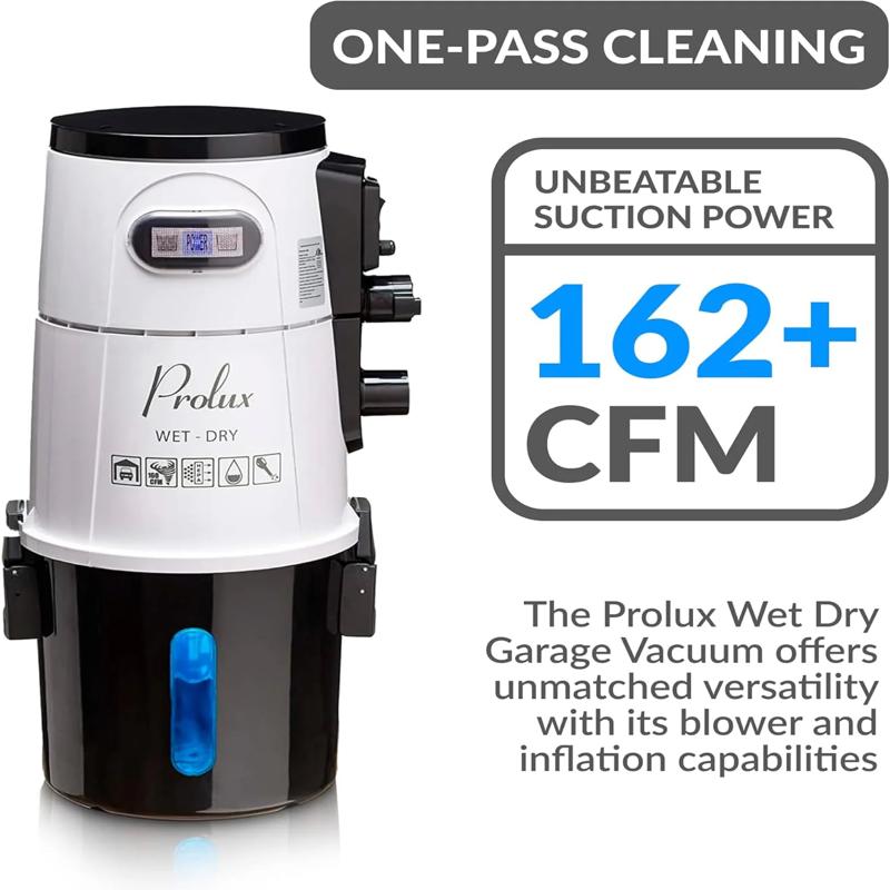 Prolux Wet Dry Garage Vacuum suction power display.
