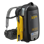 Prolux X8 Pro Commercial Backpack Vacuum angled view with carry straps.