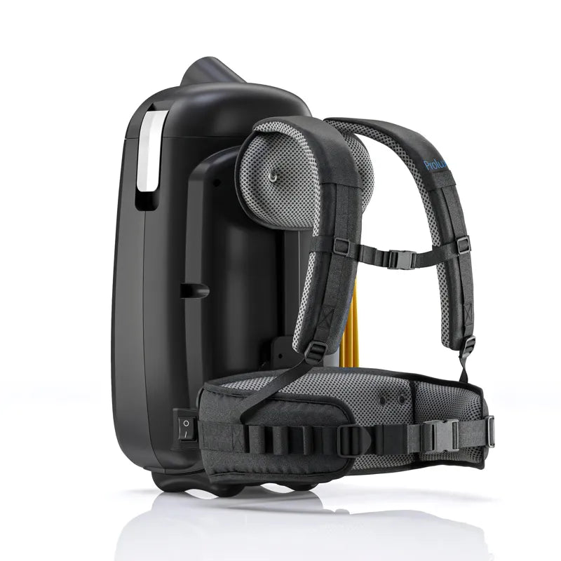 Prolux X8 Pro backpack vacuum cleaner harness back view.