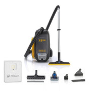 Prolux X8 Pro backpack vacuum cleaner with accessories.