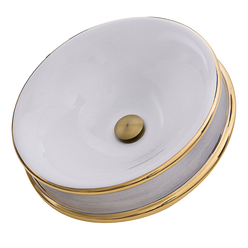 Nantucket Sinks St. Bart Fireclay Hand-decorated Vanity Sink