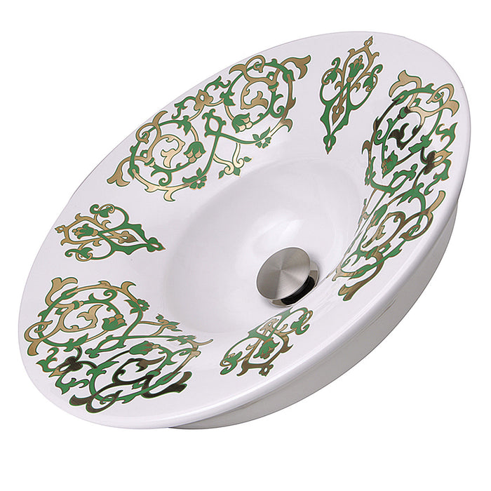 Nantucket Sinks Lugano Fireclay Hand-decorated Vanity Sink