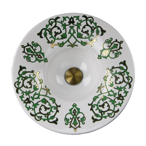 Nantucket Sinks Lugano Fireclay Hand-decorated Vanity Sink