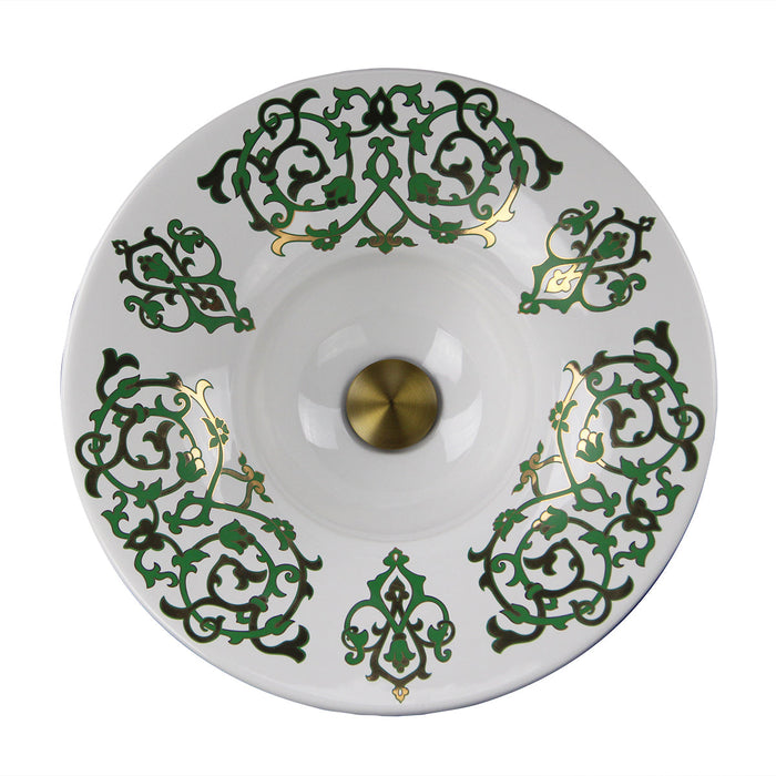 Nantucket Sinks Lugano Fireclay Hand-decorated Vanity Sink