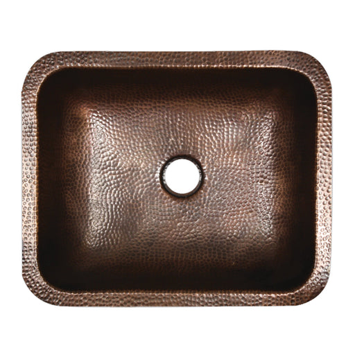 Nantucket Sinks REHC 17" Hammered Copper Rectangle Undermount Bathroom Sink