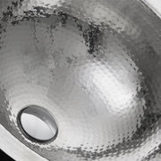 Nantucket Sinks RLS-OF RLS-OF 16.875" Hand Hammered Stainless Steel Round Undermount Bathroom Sink With Overflow (image 4)