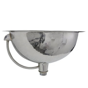 Nantucket Sinks RLS-OF RLS-OF 16.875" Hand Hammered Stainless Steel Round Undermount Bathroom Sink With Overflow (image 5)