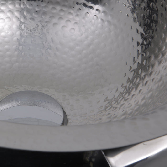 Nantucket Sinks ROS-OF ROS-OF 13" Hand Hammered Stailess Steel Round Undermount Bathroom Sink With Overflow