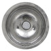 Nantucket Sinks ROS-OF ROS-OF 13 Inch Hand Hammered Stailess Steel Round Undermount Bathroom Sink With Overflow