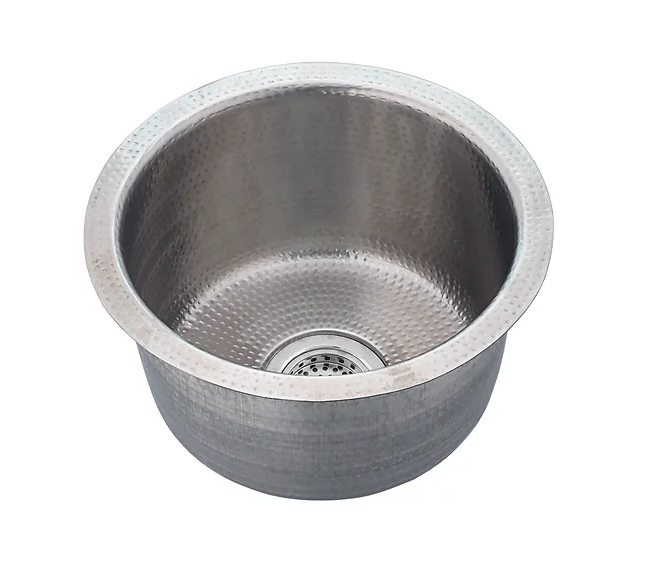 Nantucket Sinks RS15 15" Hand Hammered Round Bar Sink