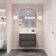 Saggia 30" Floating Vanity with Sink Set in Dark Gray Oak