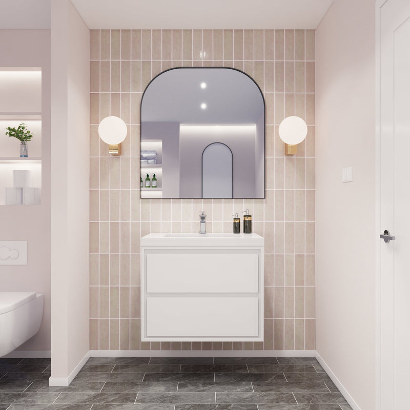 Saggia 30" Floating Vanity with Sink Set in Gloss White