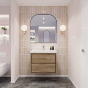 Saggia 30" Floating Vanity with Sink Set in White Oak