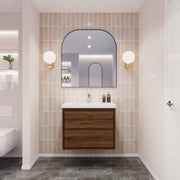 Saggia 30" Floating Vanity with Sink Set in Rosewood