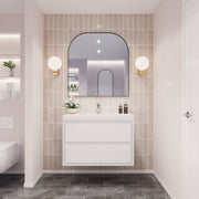 Saggia 36" Floating Vanity with Sink Set in Gloss White