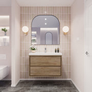 Saggia 36" Floating Vanity with Sink Set in White Oak