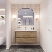 Saggia 42" Floating Vanity with Sink Set in White Oak