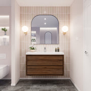 Saggia 42" Floating Vanity with Sink Set in Rosewood
