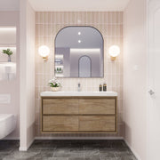 Saggia 48" Floating Vanity with Sink Set in White Oak