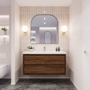 Saggia 48" Floating Vanity with Sink Set in Rosewood
