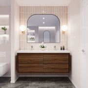 Saggia 60" Floating Vanity with Double Sink Set in Rosewood