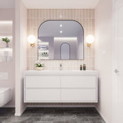 Saggia 60" Floating Vanity with Sink Set in Gloss White