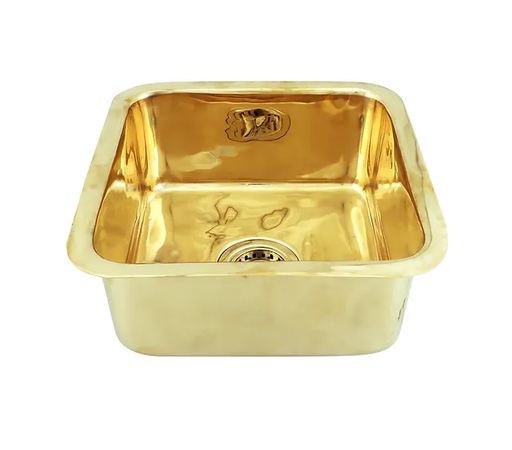 Nantucket Sinks SQRB-7SM 16.625 inch brass square dualmount bar sink