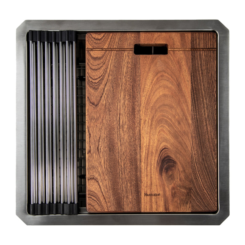 Nantucket Sinks SR-PS-1919-16 Pro Series Prep-Station Single Bowl Undermount Entertainment Sink