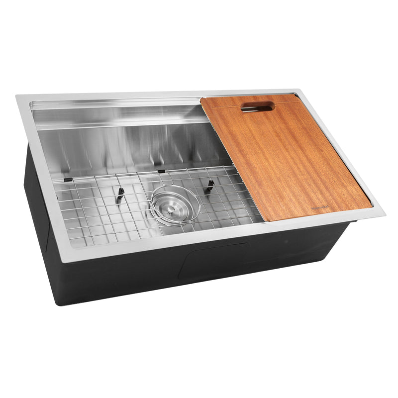 Nantucket Sinks SR-PS-3018-16 Pro Series Prep-Station Single Bowl Undermount Kitchen Sink with Included Accessories (image 3)
