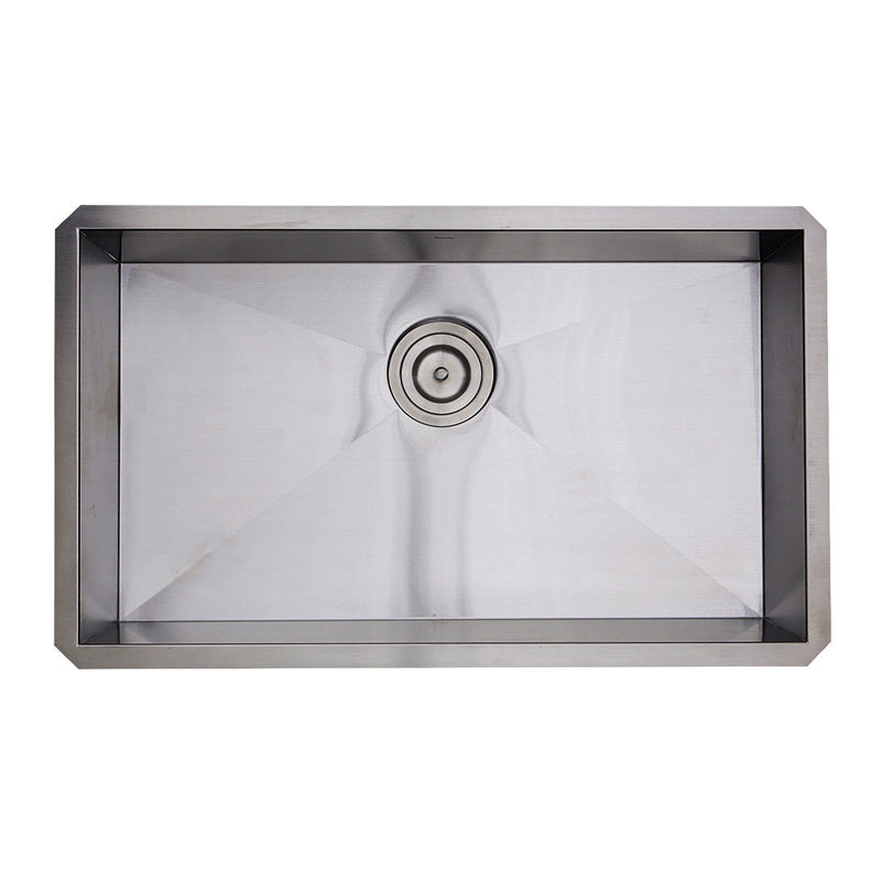 Nantucket Sinks SS-PRO-ZR3018-5.5 30" Single Bowl Zero Radius ADA Stainless Steel Kitchen Sink (image 2)
