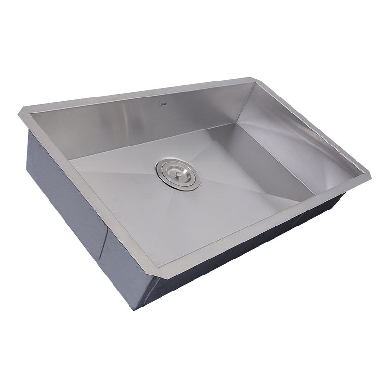 Nantucket Sinks SS-PRO-ZR3018-5.5 30" Single Bowl Zero Radius ADA Stainless Steel Kitchen Sink (image 3)