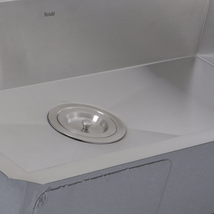 Nantucket Sinks SS-PRO-ZR3018-5.5 30" Single Bowl Zero Radius ADA Stainless Steel Kitchen Sink