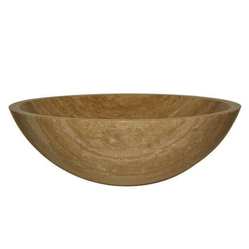 Wooden bowl with smooth, curved sides in a warm tan color with natural wood grain texture and round, wide shape.