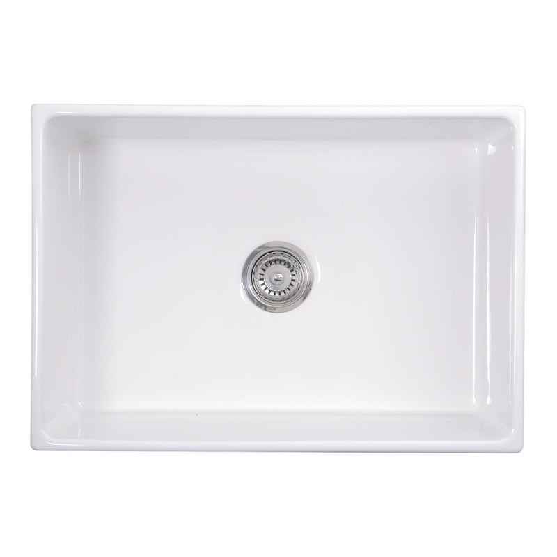 Nantucket Sinks T-FCFS27 27" Farmhouse Fireclay Sink with Drain and Grid (image 5)