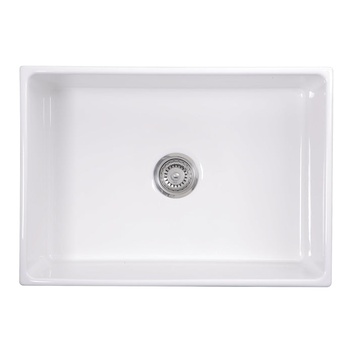 Nantucket Sinks T-FCFS27 27" Farmhouse Fireclay Sink with Drain and Grid