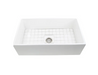 Nantucket sinks T-FCFS33 33 inch farmhouse fireclay sink with drain and grid