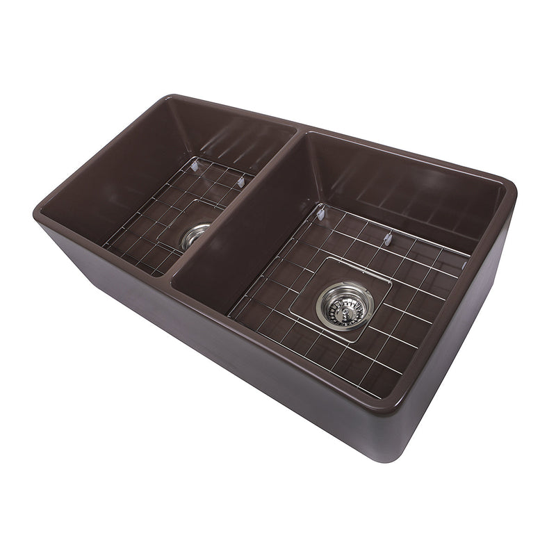 Nantucket Sinks 33" Double Bowl Fireclay Farmhouse Kitchen Sink (image 3)