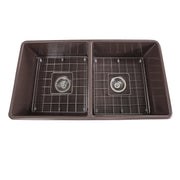 Nantucket Sinks 33" Double Bowl Fireclay Farmhouse Kitchen Sink (image 4)
