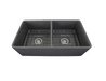 Nantucket sinks T-FCFS33G-DBL 33 inch double bowl grey farmhouse fireclay kitchen sink